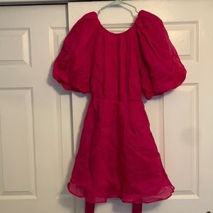 Pink open back dress